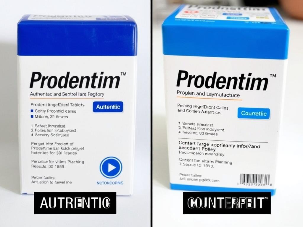 Comparison between authentic and counterfeit Prodentim packaging Comparison between authentic and counterfeit Prodentim packaging