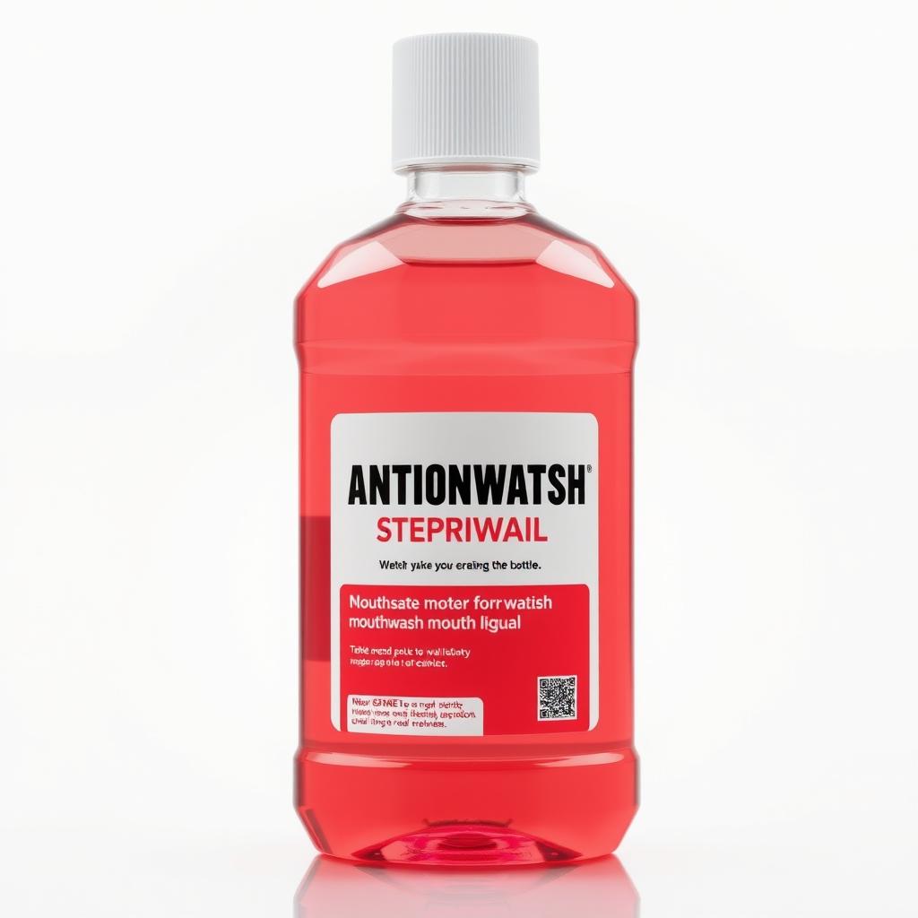 Crossed-out bottle of antiseptic mouthwash