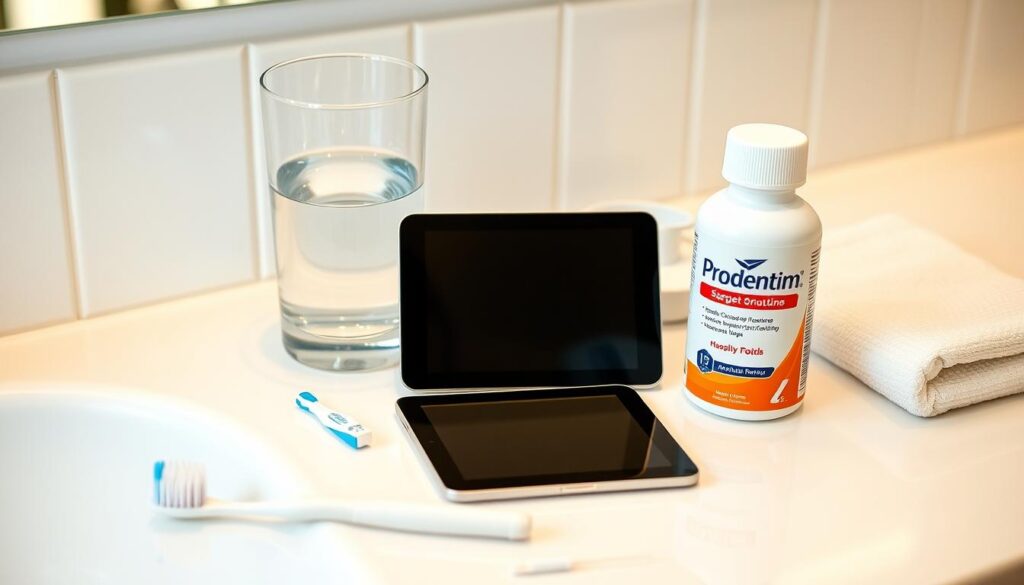 Daily oral care routine incorporating Prodentim