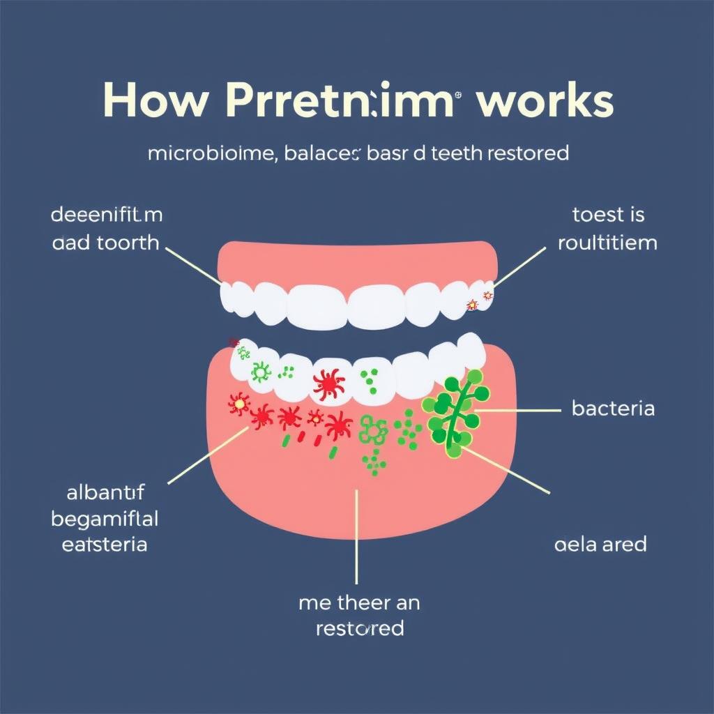 Diagram showing how Prodentim works in the oral microbiome Diagram showing how Prodentim works in the oral microbiome