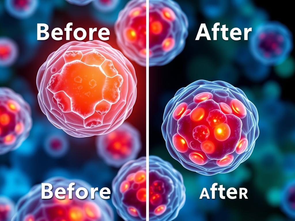Microscopic visualization of mitochondria in cells showing how Mitolyn works Microscopic visualization of mitochondria in cells showing how Mitolyn works
