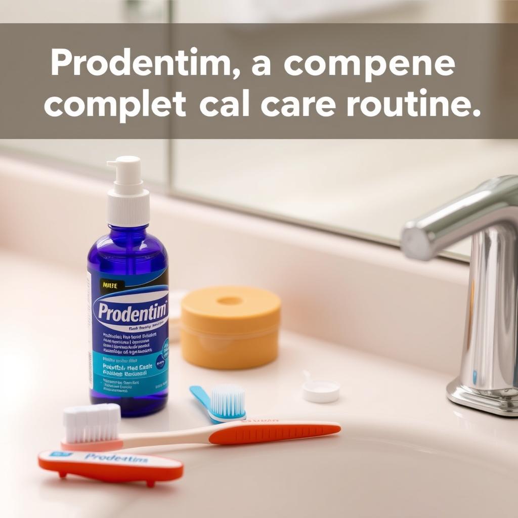 Person using Prodentim alongside regular toothbrush