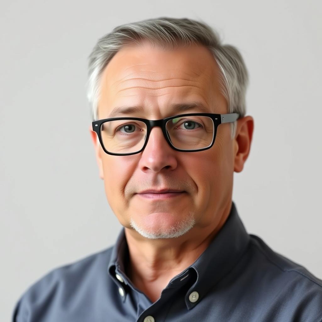 Portrait of a middle-aged man with glasses