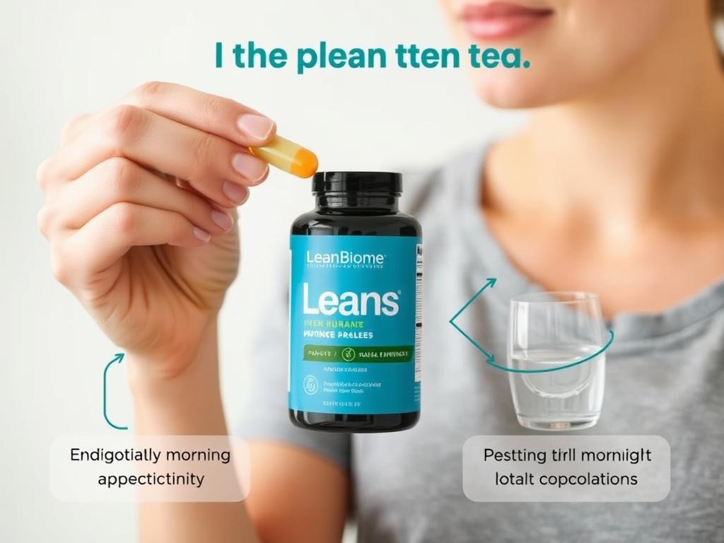 Visual guide showing how to take LeanBiome supplement