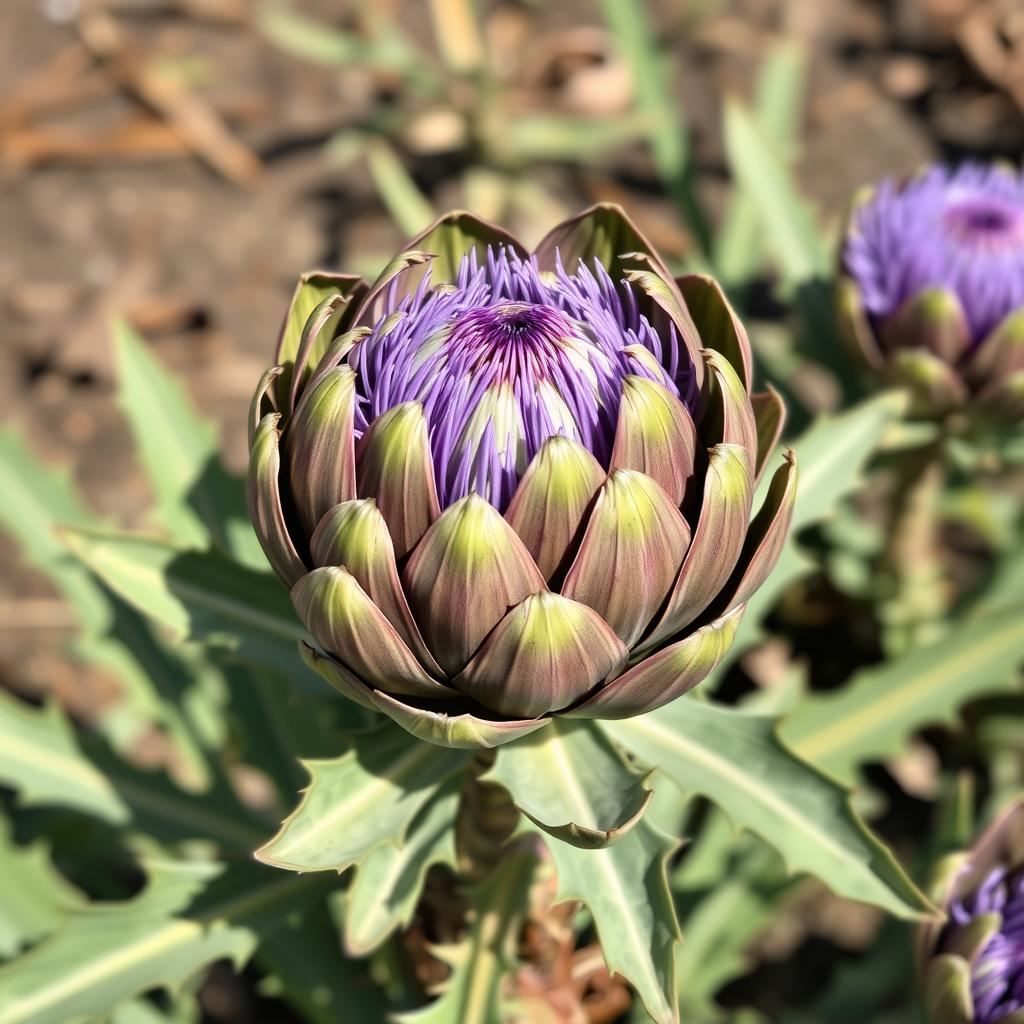 Artichoke plant with purple flower, known for supporting liver health Artichoke plant with purple flower, known for supporting liver health