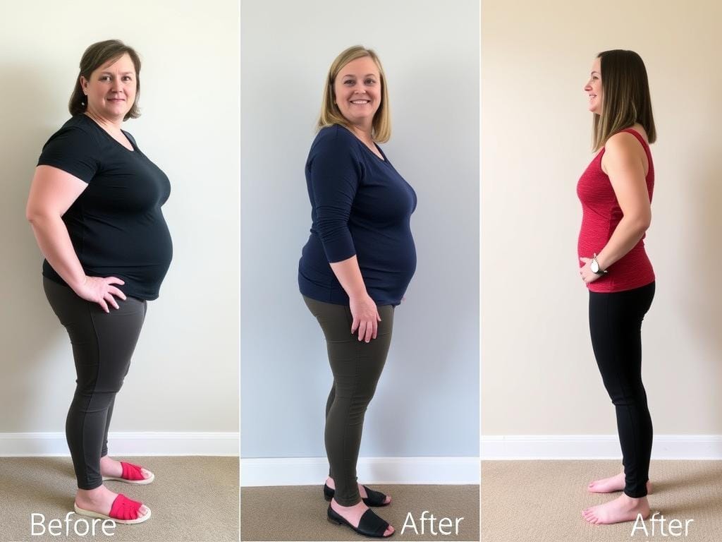 Before and after comparison of SmoothDiet users with weight loss results