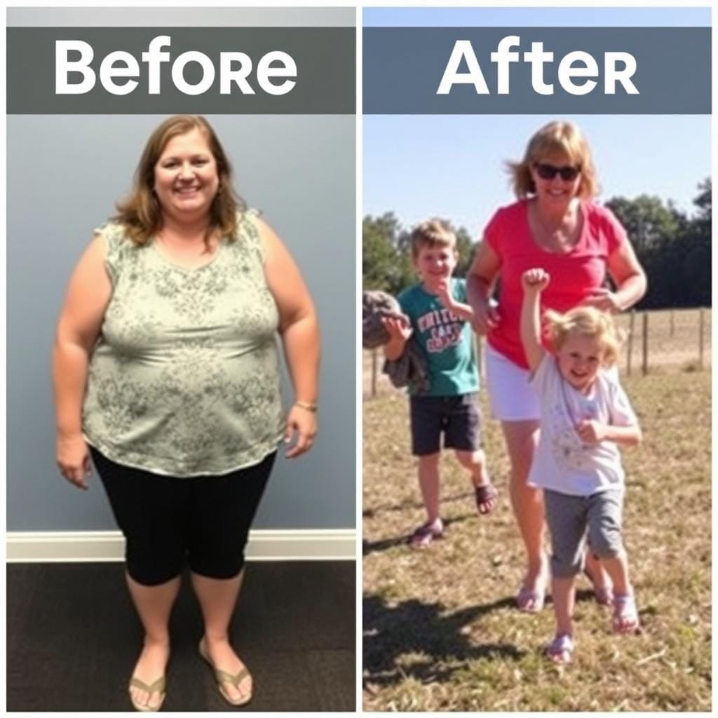 Before and after photo of Connie who lost weight with Mitolyn