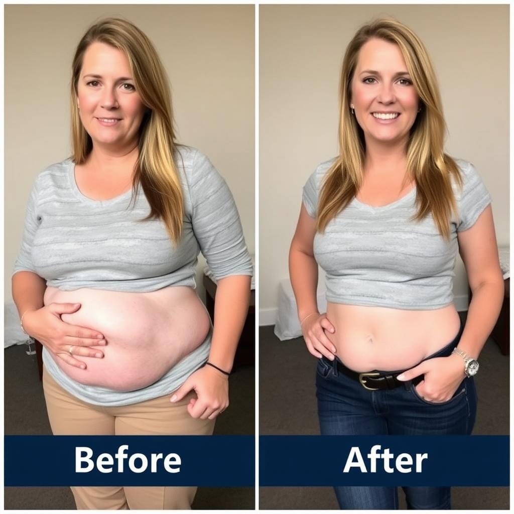 Before and after transformation of Jennifer who improved gut health and lost weight with LeanBiome