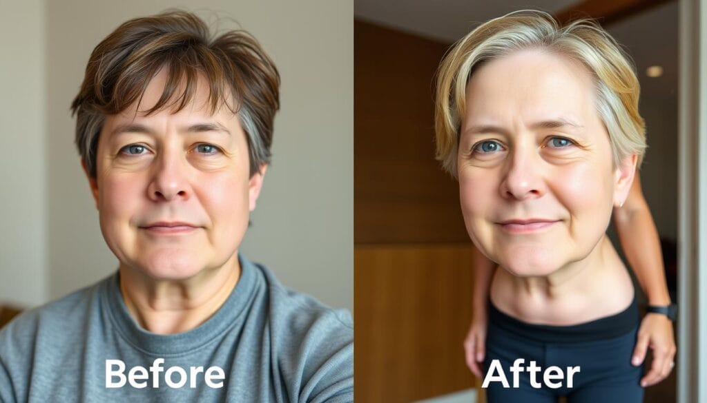 Before and after transformation with Nagano Lean Body Tonic