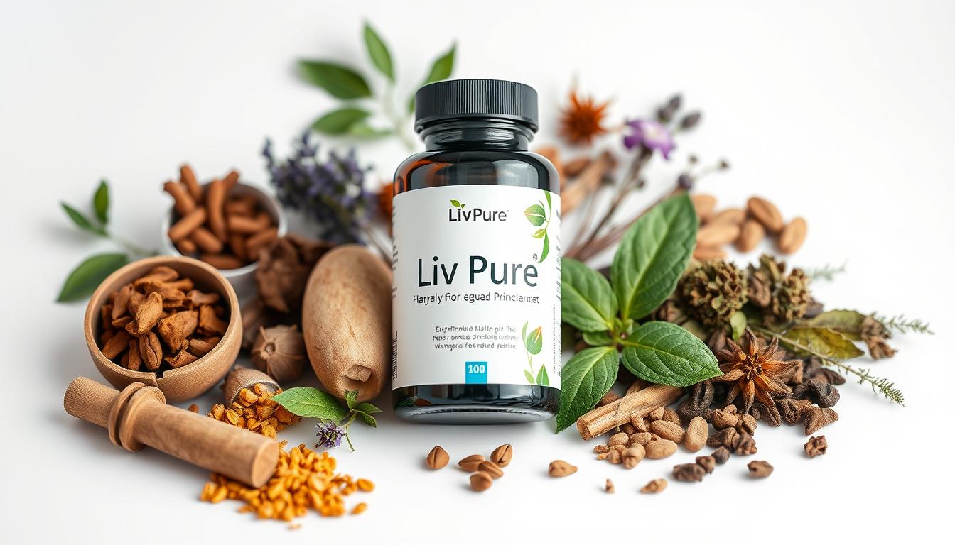 Bottle of Liv Pure natural supplement for losing belly fat naturally