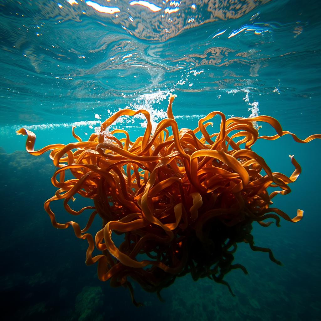 Brown seaweed containing fucoxanthin used in Ikaria Juice Brown seaweed containing fucoxanthin used in Ikaria Juice