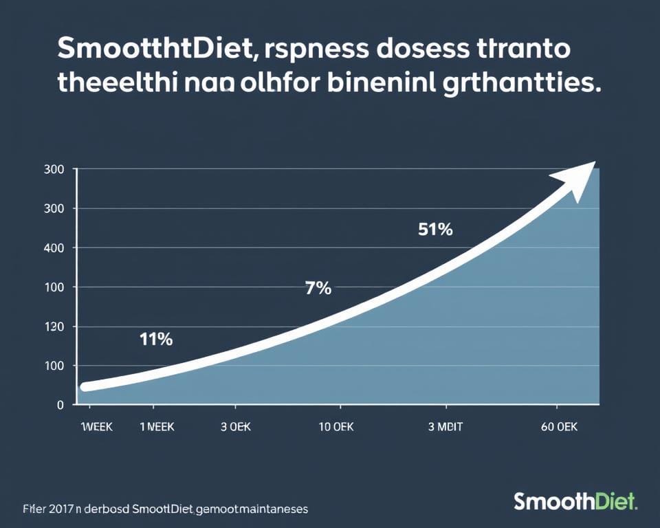 Chart showing SmoothDiet user satisfaction and weight maintenance over time