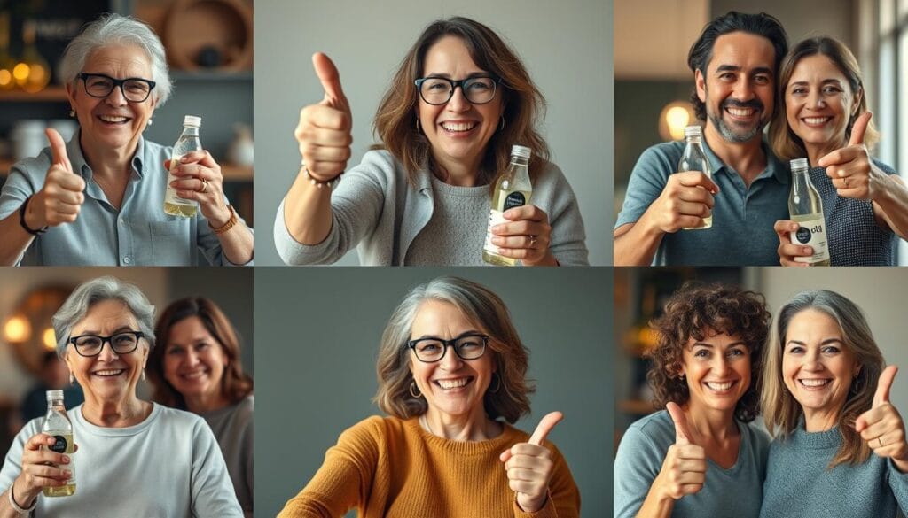 Collage of happy Sugarmute customers sharing their positive reviews