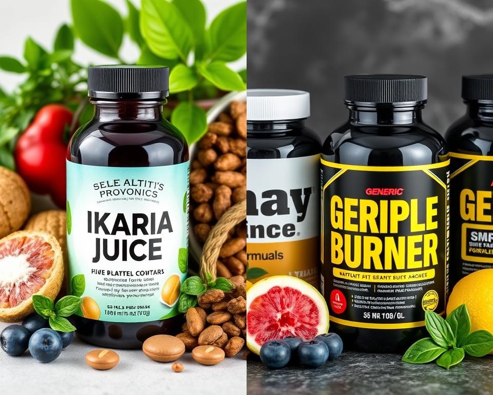Comparison of Ikaria Juice formula with other fat burners showing its superior natural ingredient profile Comparison of Ikaria Juice formula with other fat burners showing its superior natural ingredient profile
