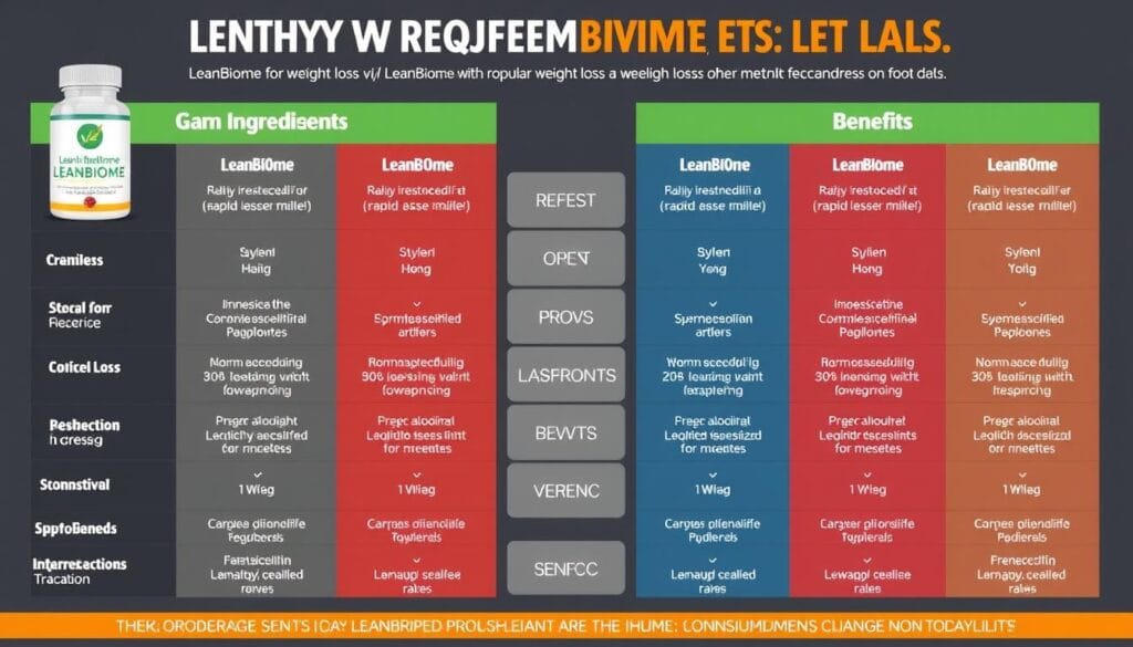 Comparison of LeanBiome with other popular weight loss supplements