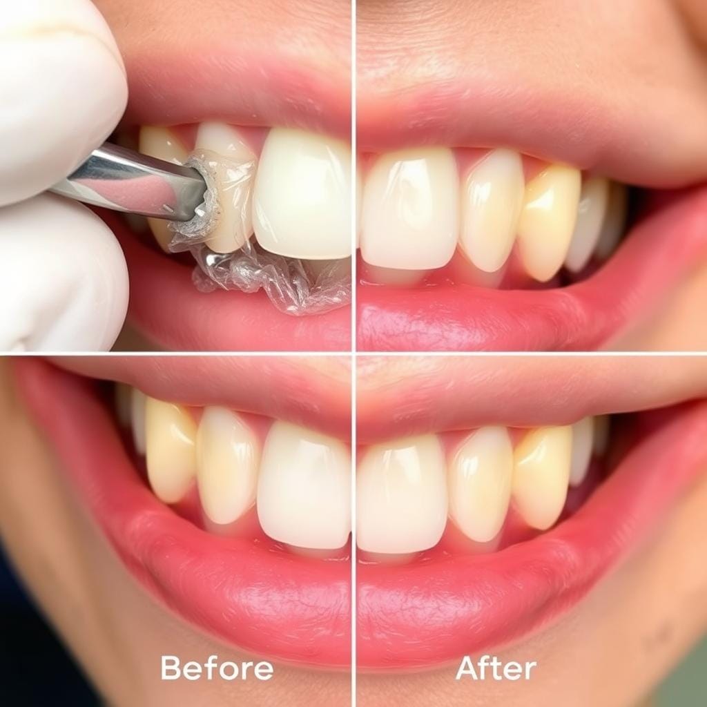 Dental checkup showing reduced plaque after using ProDentim