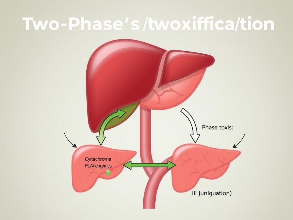 Diagram showing the liver's natural two-phase detoxification process