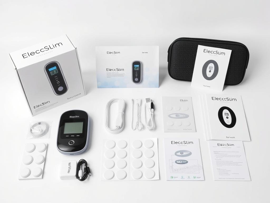 ElecSlim packaging and complete kit contents ElecSlim packaging and complete kit contents