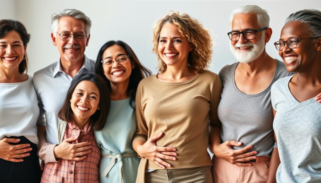 Happy PrimeBiome users showing improved gut health and skin clarity results Happy PrimeBiome users showing improved gut health and skin clarity results