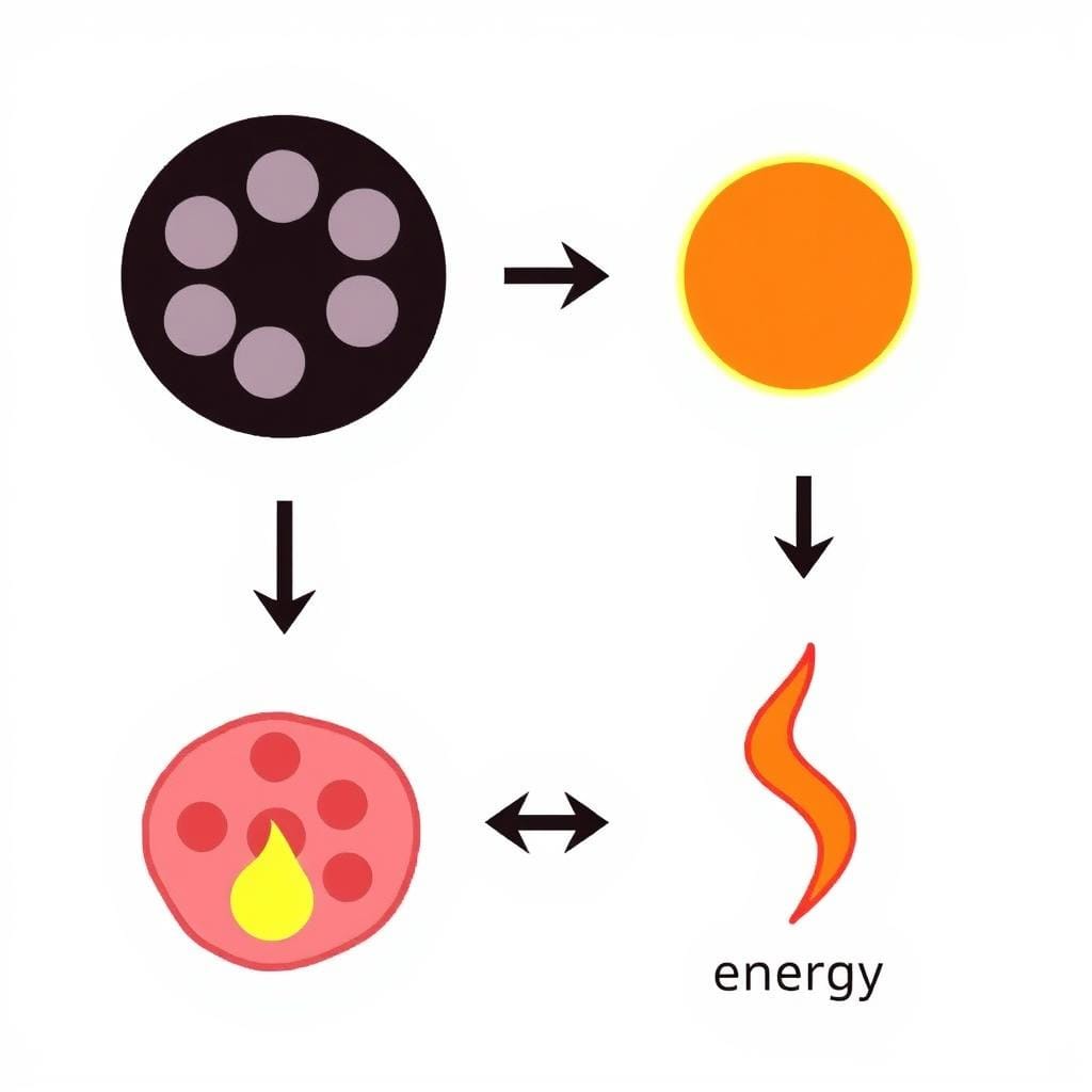 Illustration of fat burning process Illustration of fat burning process