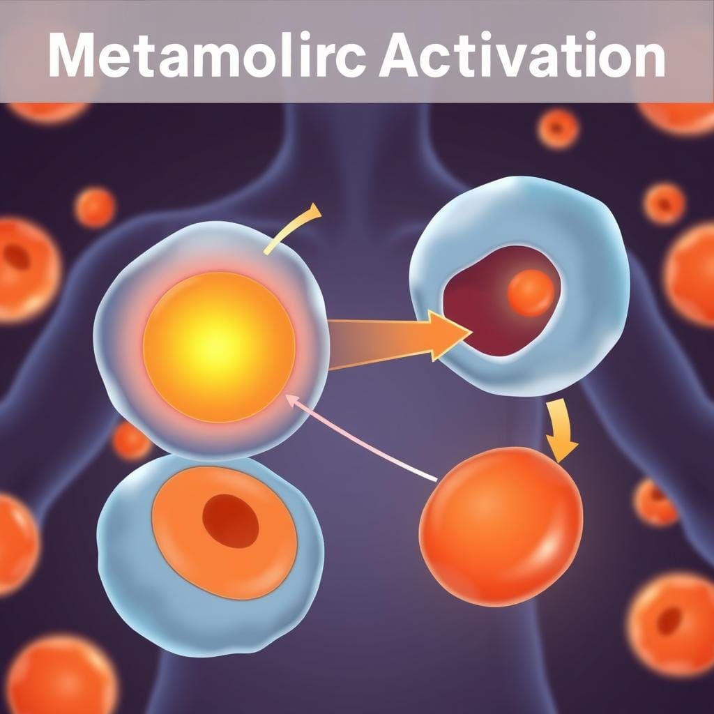 Illustration of metabolic activation and fat burning