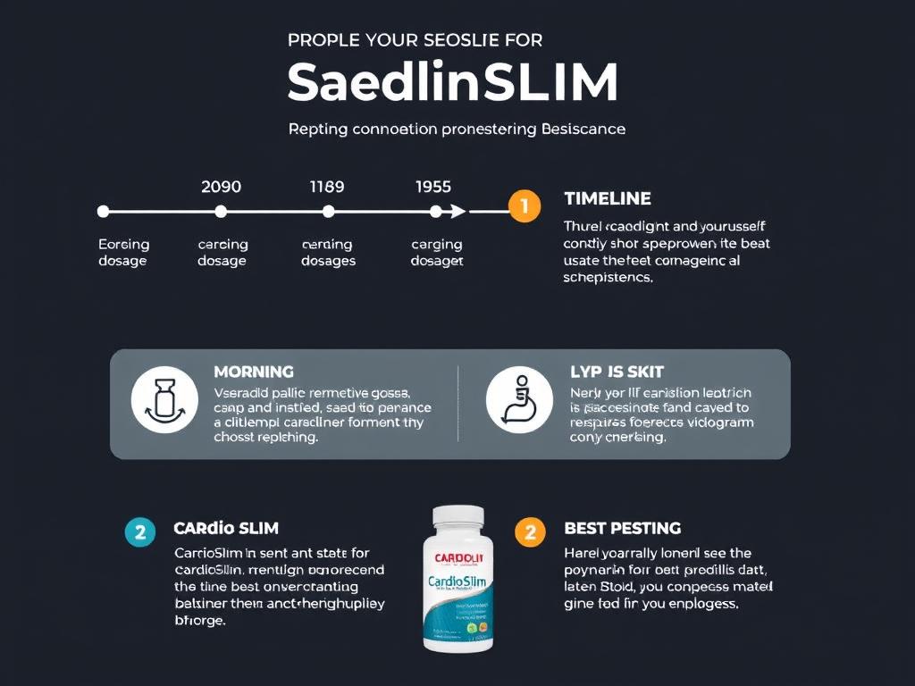 Illustration showing proper CardioSlim usage instructions and timing Illustration showing proper CardioSlim usage instructions and timing