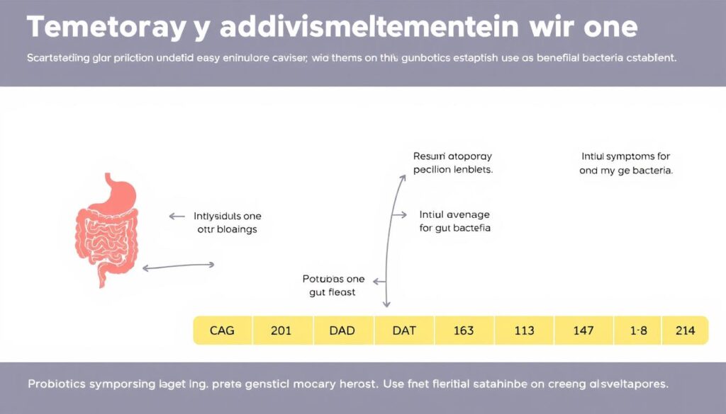 Illustration showing the temporary adjustment period when starting PrimeBiome and how the gut microbiome adapts Illustration showing the temporary adjustment period when starting PrimeBiome and how the gut microbiome adapts