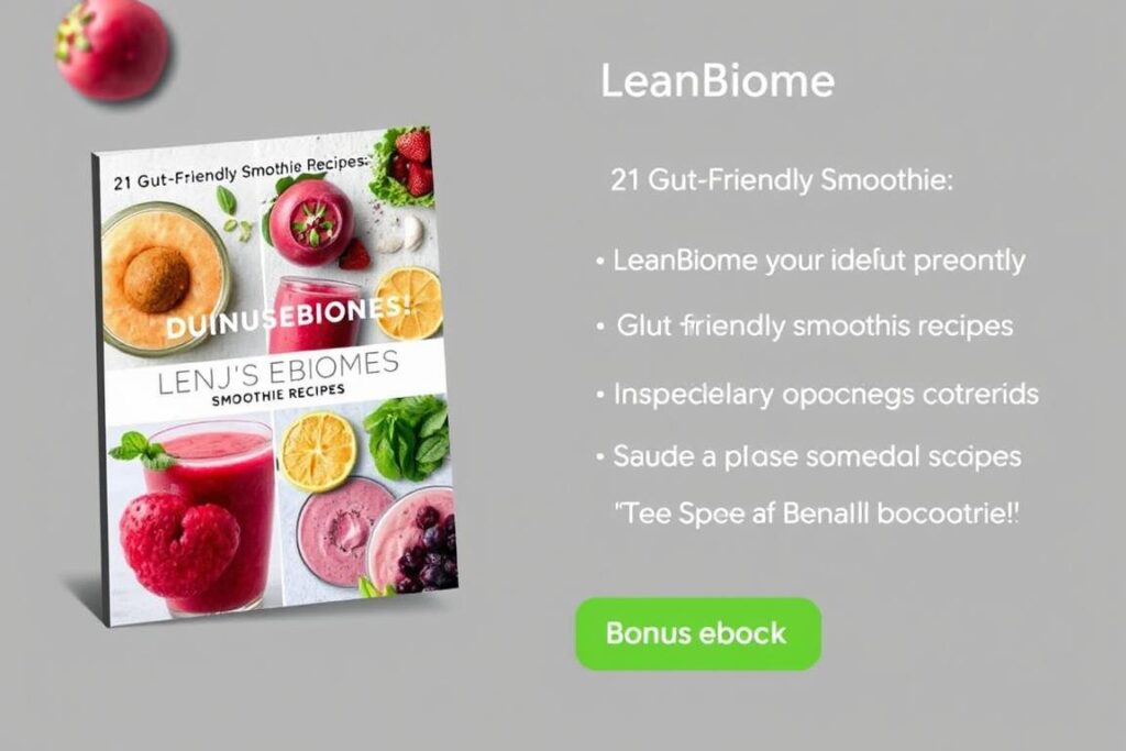 LeanBiome bonus ebook showing gut-friendly smoothie recipes LeanBiome bonus ebook showing gut-friendly smoothie recipes