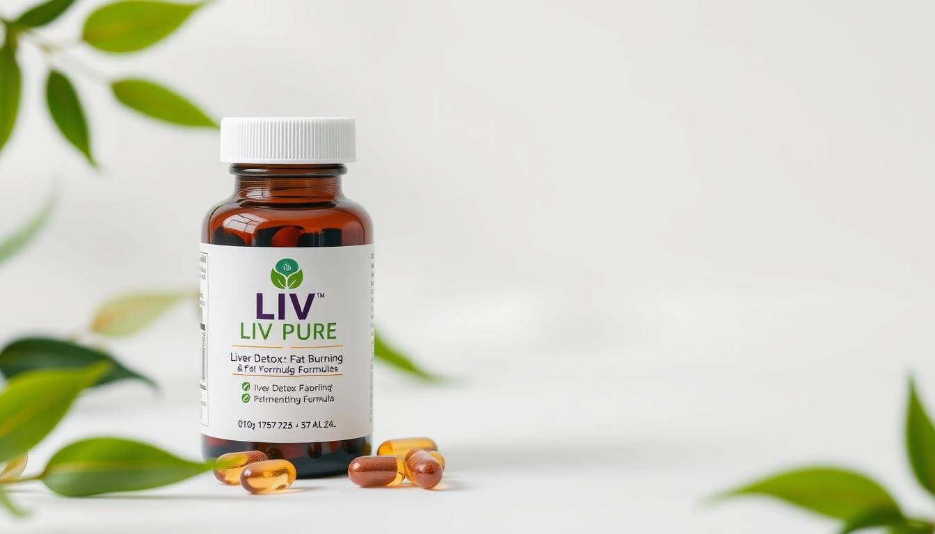 Liv Pure liver detox and fat-burning formula bottle and capsules