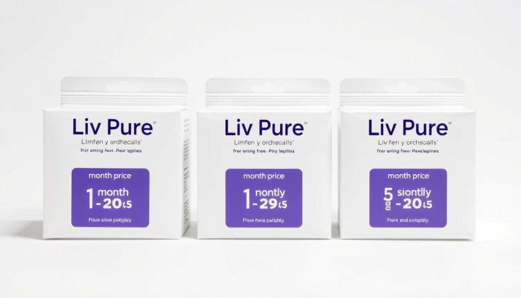 Liv Pure packaging showing different supply options Liv Pure packaging showing different supply options
