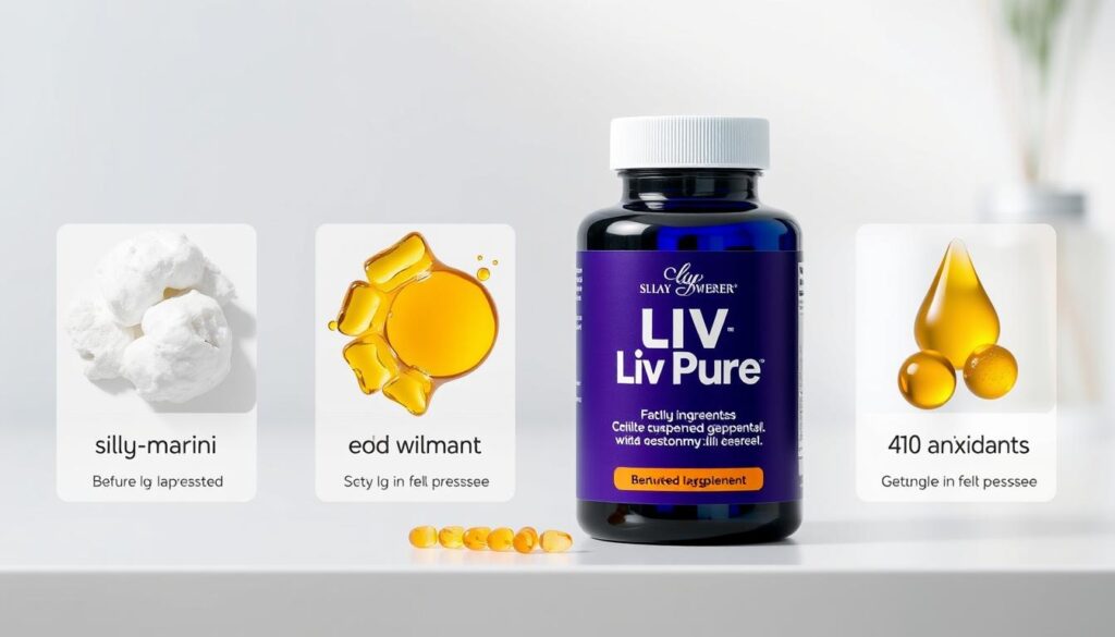 Liv Pure's key ingredients displayed with their benefits highlighted Liv Pure's key ingredients displayed with their benefits highlighted