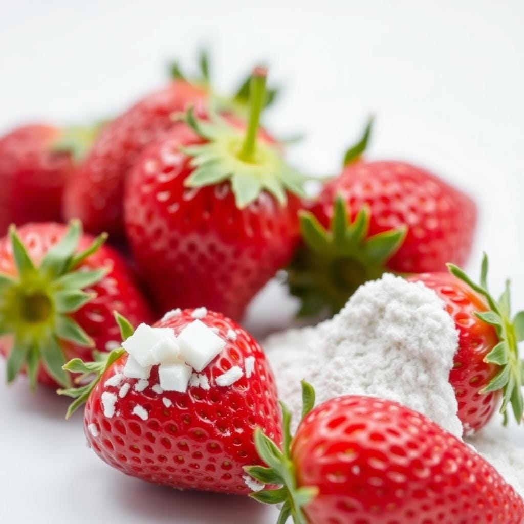 Malic acid derived from strawberries for tooth whiteness