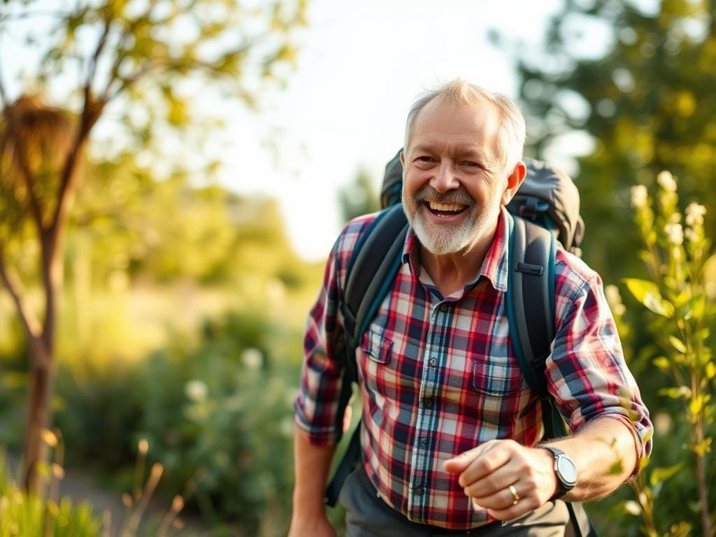 Man enjoying outdoor activities thanks to improved prostate health