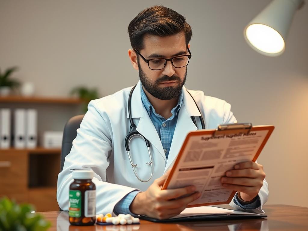 Medical professional discussing FBTonic reviews and safety information