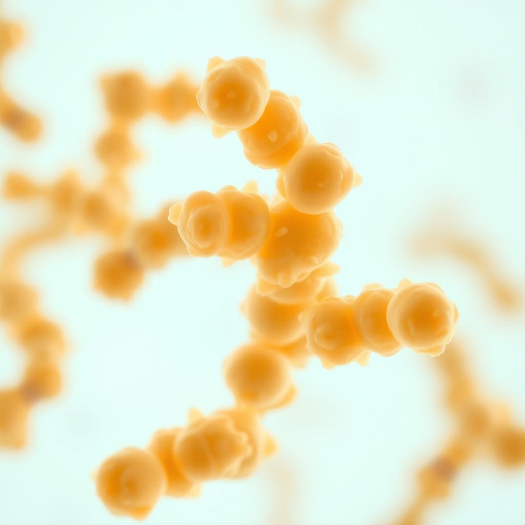 Microscopic image of Lactobacillus Rhamnosus probiotic bacteria Microscopic image of Lactobacillus Rhamnosus probiotic bacteria