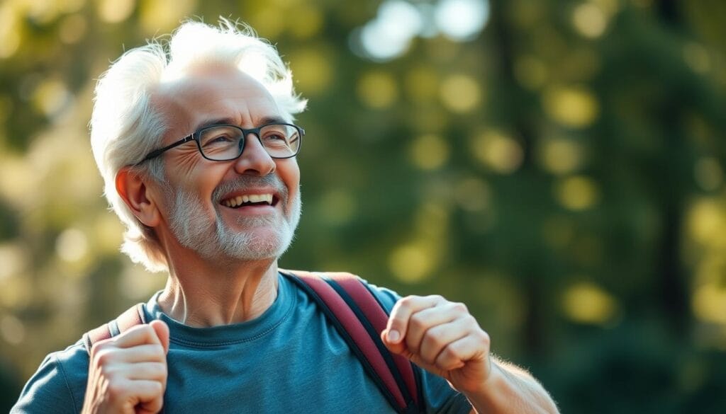 Person enjoying benefits of Sugarmute with stable energy levels and active lifestyle