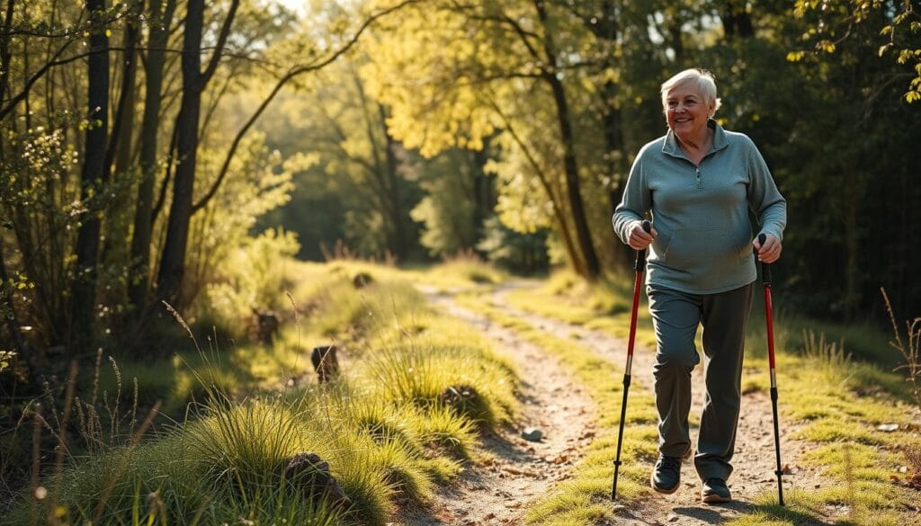 Person enjoying outdoor activities with improved joint mobility Person enjoying outdoor activities with improved joint mobility