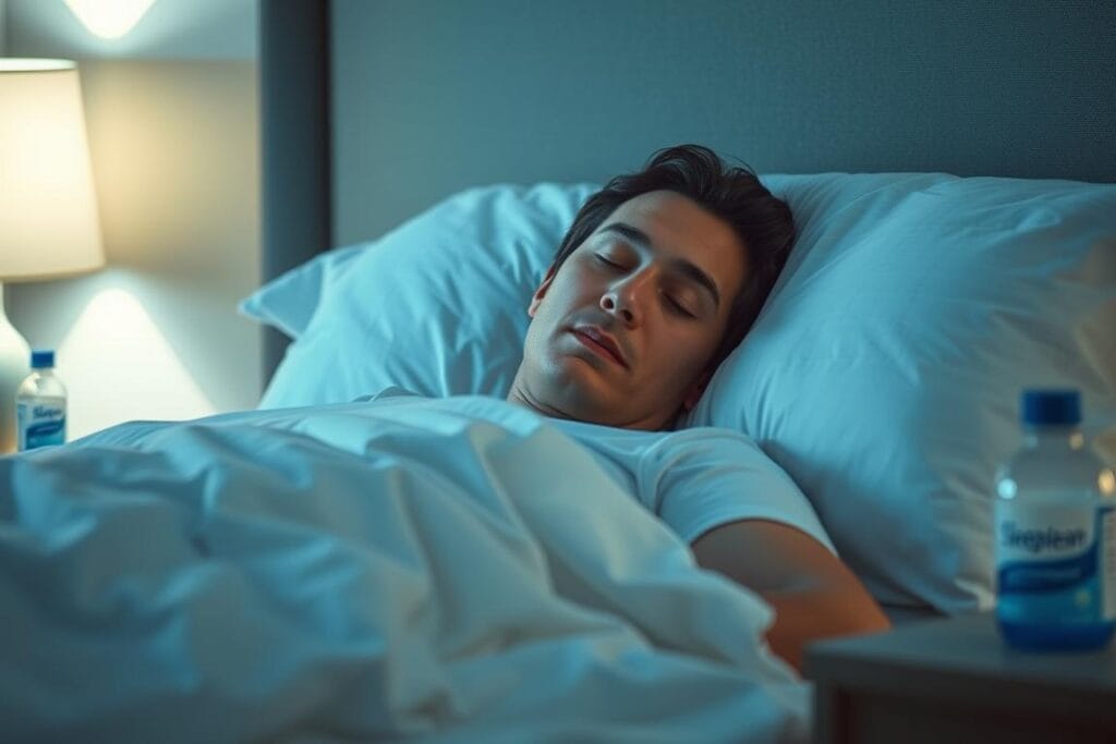 Person experiencing improved sleep quality with Sleeplean