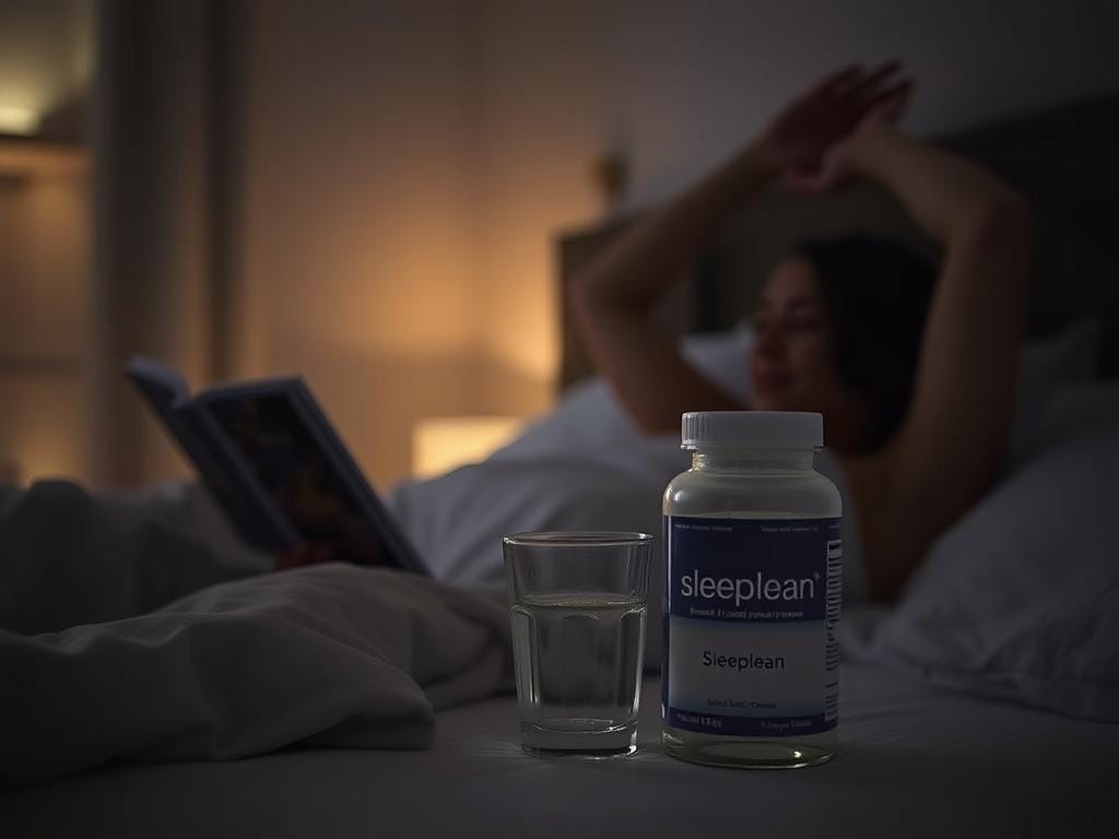 Person following a relaxing bedtime routine with Sleeplean