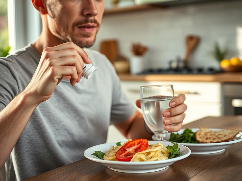 Person taking Mitolyn supplement with a glass of water in 2025 Person taking Mitolyn supplement with a glass of water in 2025