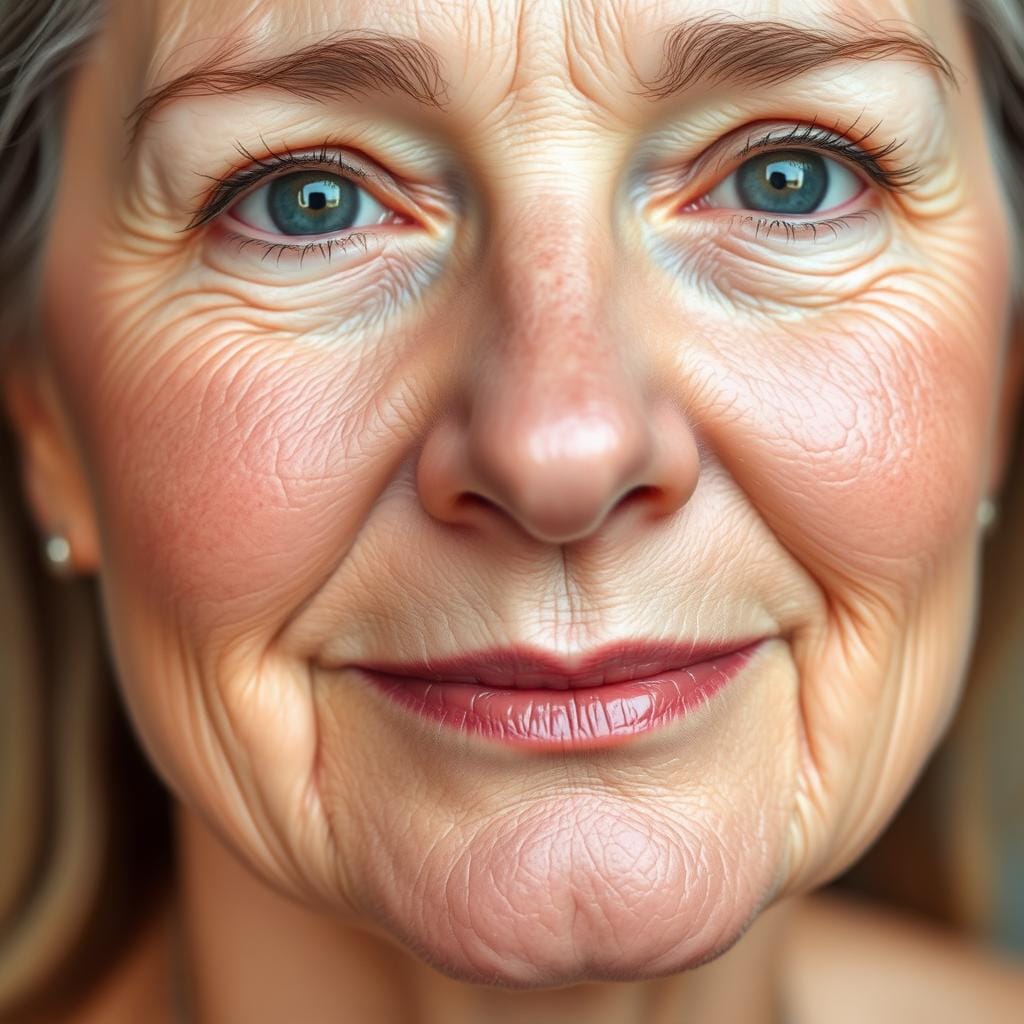 Person with improved skin appearance after using Mitolyn