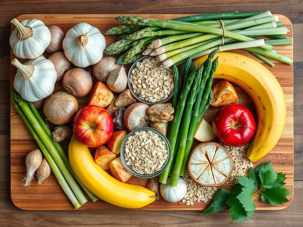 Prebiotic-rich foods that support LeanBiome probiotic effectiveness for belly fat reduction