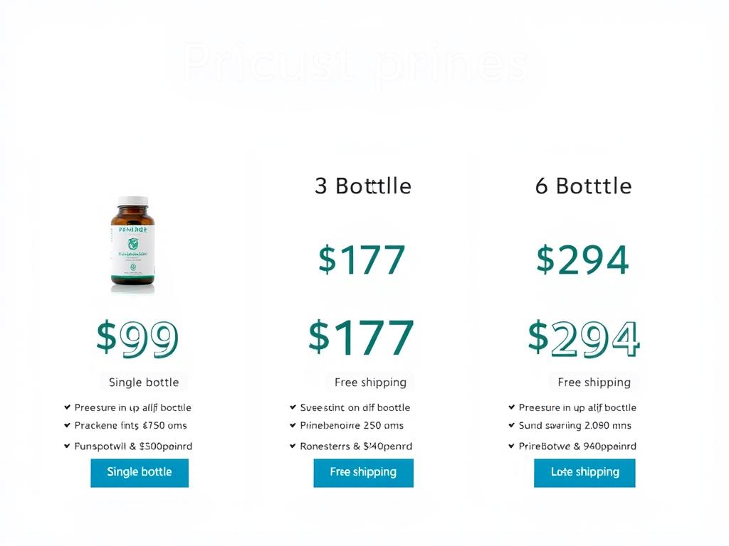 PrimeBiome pricing packages showing single bottle, 3-bottle, and 6-bottle options with discounts PrimeBiome pricing packages showing single bottle, 3-bottle, and 6-bottle options with discounts
