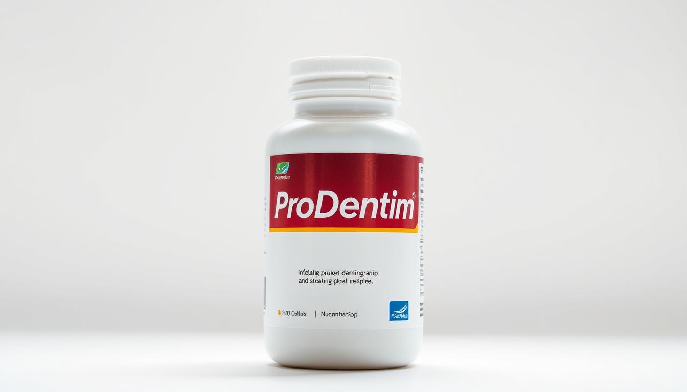 ProDentim Official bottle showing the natural dental probiotic supplement for healthy teeth and gums