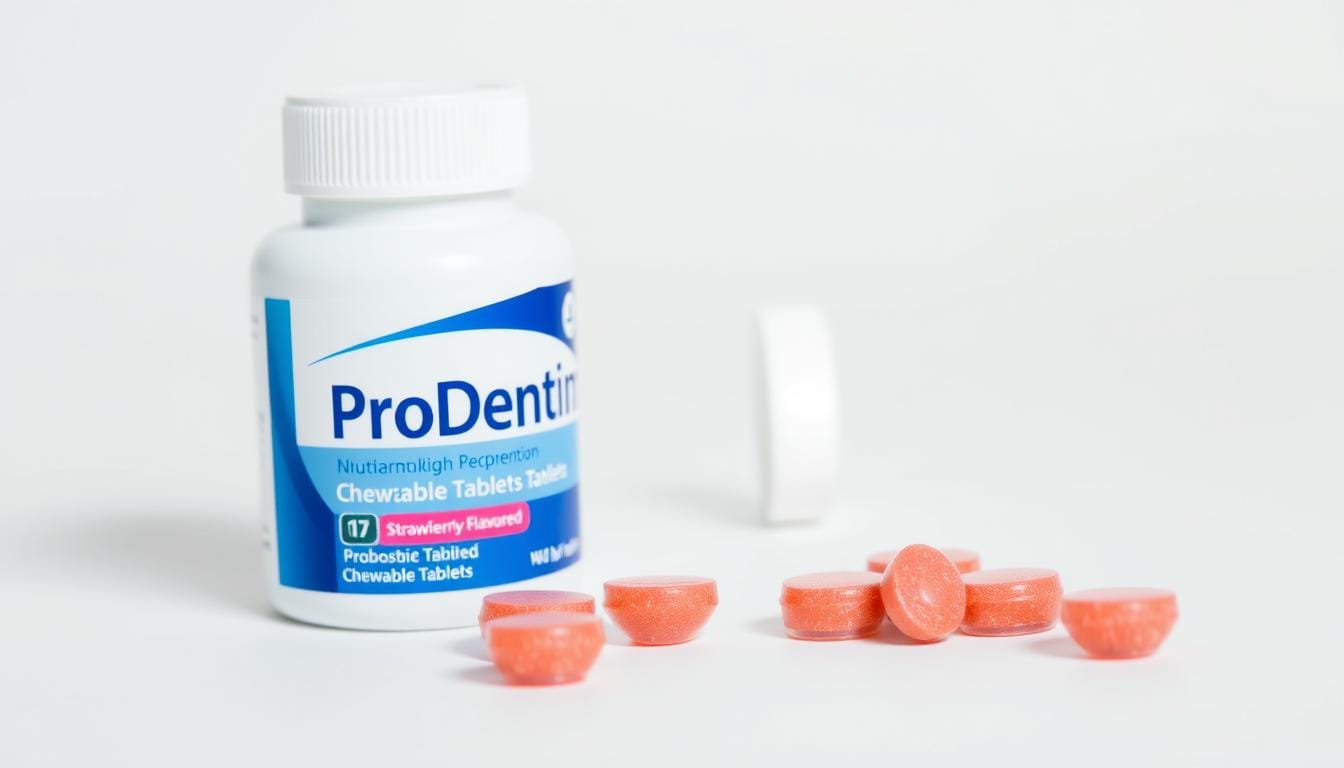 ProDentim bottle and tablets showing the natural dental supplement that's trending in 2025