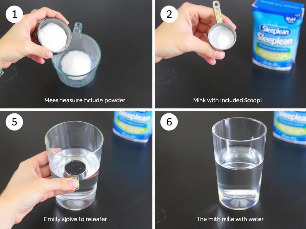 Proper measurement and mixing of Sleeplean powder