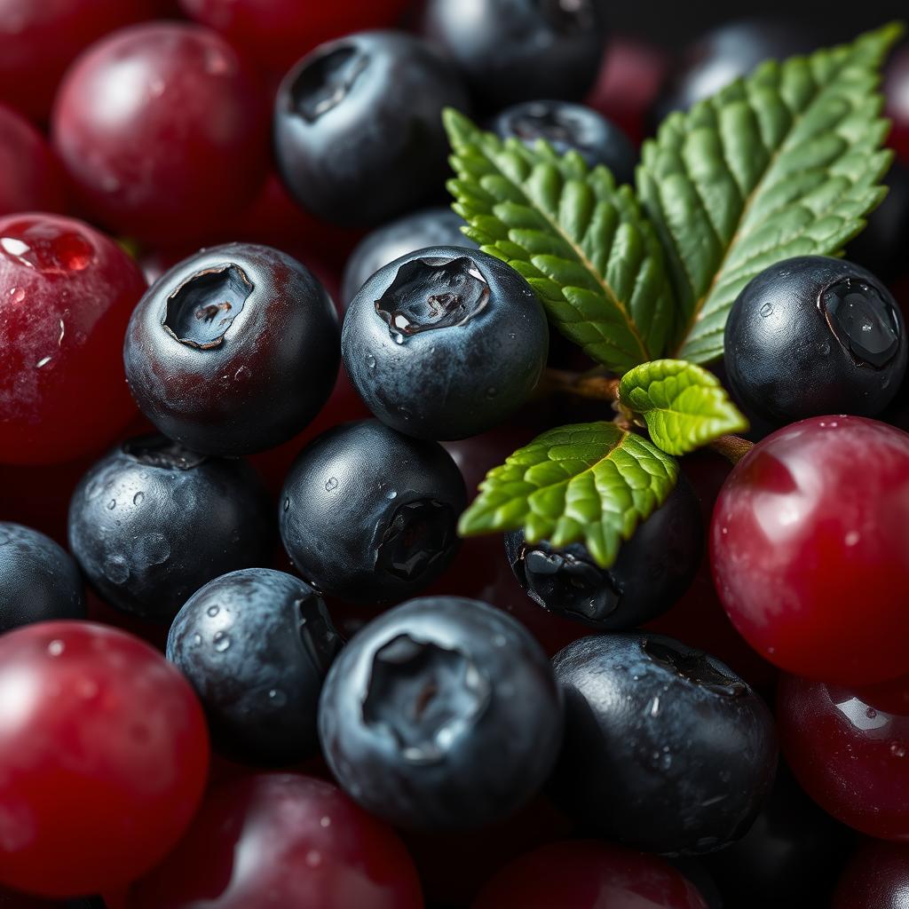 Red grapes and berries containing resveratrol for Ikaria Juice Red grapes and berries containing resveratrol for Ikaria Juice