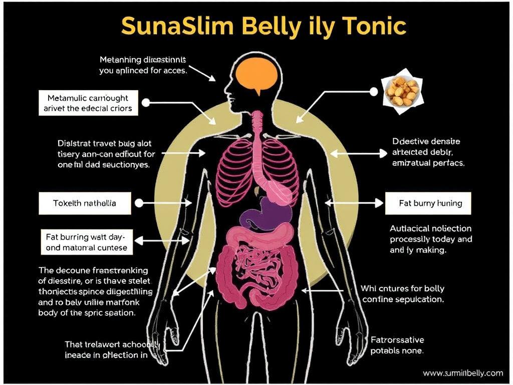 Scientific diagram showing how Sumatra Slim Belly Tonic works in the body