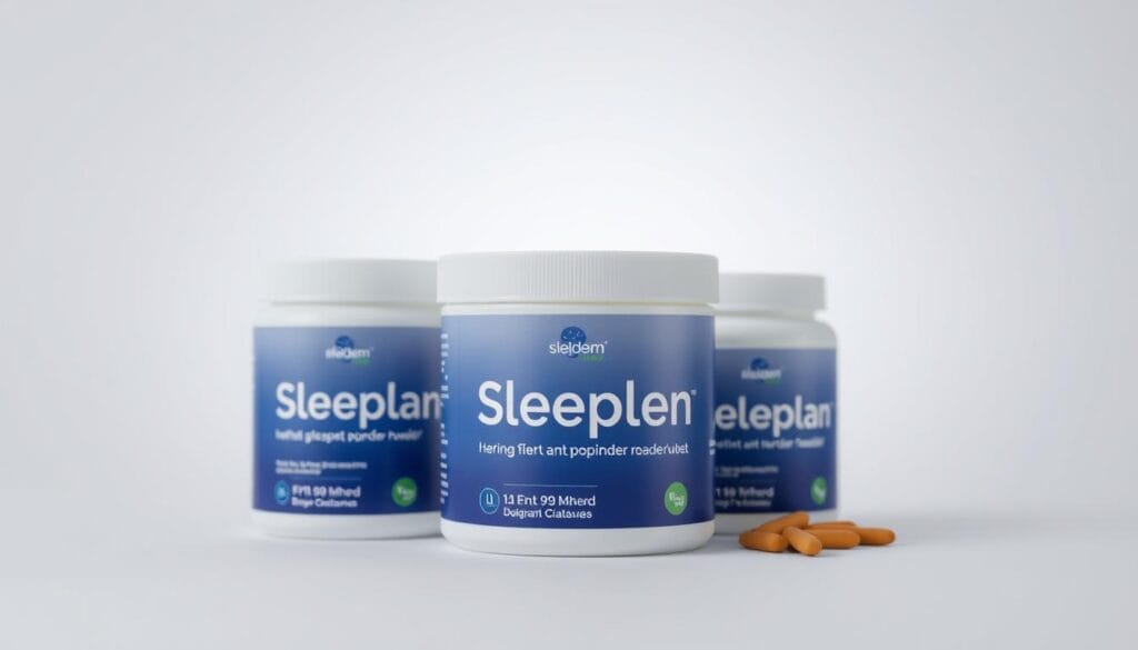 Sleeplean product packaging and bottles
