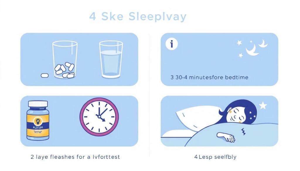 Step-by-step visual guide showing how to take Sleeplean properly